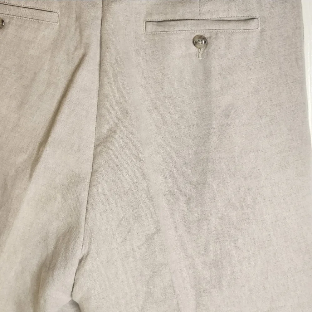 Cutter&Buck 34 Beige LINEN Blend Pockets BeltLoops Women’s Shorts